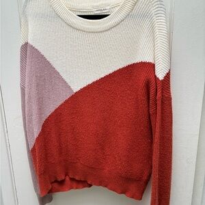 Sophie Rue Colorblock Sweater - Red, Cream, and Purple